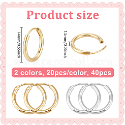 40Pcs 2 Colors Brass Hoop Earrings&nbsp;EJEW-UN0003-25