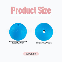 50Pcs Food Grade Eco-Friendly Silicone Beads&nbsp;SIL-TADJ0001-03I