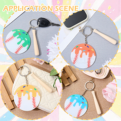 6Pcs 6 Colors Acrylic Keychains&nbsp;KEYC-SZ0001-31