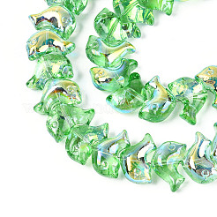 Baking Paint Electroplate Transparent Glass Beads Strands&nbsp;EGLA-N017-06-B05