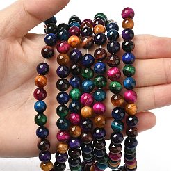 Natural Tiger Eye Beads Strands&nbsp;G-G101-8mm-6
