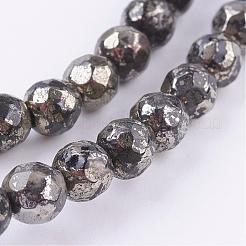 Natural Pyrite Beads Strands&nbsp;G-P303-02-6mm-8