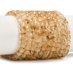 Heated Natural Citrine Beads Strands&nbsp;G-B175-C06-4x4mm