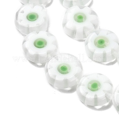 Handmade Millefiori Glass Flat Round Bead Strands&nbsp;LK-P011-23