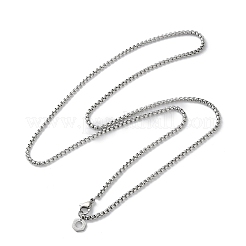 304 Stainless Steel Hexagon Pendant Box Chain Necklaces for Women&nbsp;NJEW-A045-25P