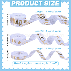 3Rolls 3 Styles Graduation Season Polyester Ribbon&nbsp;OCOR-PH0036-82A