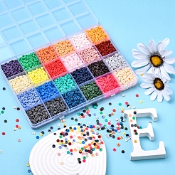 8400Pcs 24 Colors Handmade Polymer Clay Beads&nbsp;CLAY-YW0001-11B-4mm