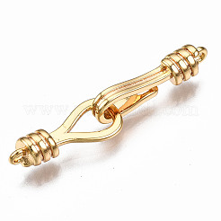 Brass Hook and S-Hook Clasps&nbsp;X-KK-T063-70G-NF