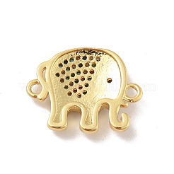 Brass Micro Pave Colorful Cubic Zirconia Connector Charms&nbsp;X-KK-B059-05G-01