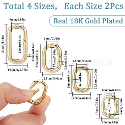 8Pcs 4 Styles Brass Twister Clasps&nbsp;KK-SC0004-80