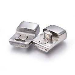 Tarnish Resistant 304 Stainless Steel Magnetic Clasps with Glue-in Ends&nbsp;STAS-E440-39P