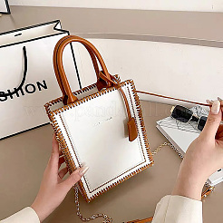 DIY Rectangle PU Leather Knitting Crochet Bags&nbsp;GN-TAC0003-08B