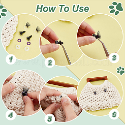 20Pcs 5 Colors Glitter Plastic Doll Craft Eyes with Eyelashes&nbsp;AJEW-PH0011-77