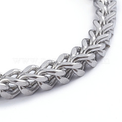 Tarnish Resistant Unisex 304 Stainless Steel Wheat Chain&nbsp;SJEW-L198-001P