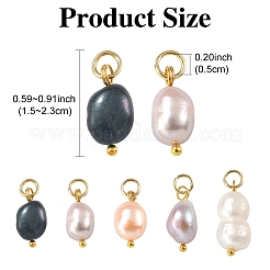 10Pcs 5 Colors Dyed Natural Cultured Freshwater Pearl Pendants&nbsp;PALLOY-YW00041