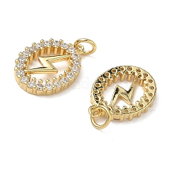 Brass Micro Pave Clear Cubic Zirconia Pendants&nbsp;KK-L257-04G
