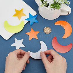 8 Sets 2 Style Star & Moon PET Safety Reflector Strips Adhesive Stickers&nbsp;AJEW-GF0003-95