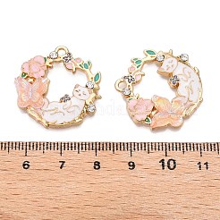 Rack Plating Alloy Enamel Pendants&nbsp;ENAM-N056-372KCG-01