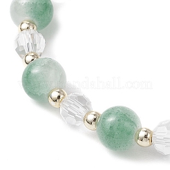 5Pcs Crackle Imitation Jade Glass & Transparent Glass Beaded Stretch Bracelets&nbsp;BJEW-JB11859