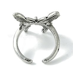 Butterfly Alloy Open Rings for Women&nbsp;RJEW-K275-45AS