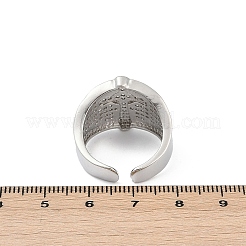 Brass Micro Pave Clear Cubic Zirconia Open Cuff Rings for Women&nbsp;RJEW-A059-04P