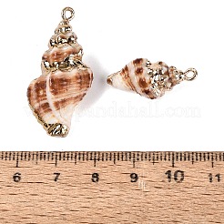 Electroplate Natural Spiral Shell Pendants&nbsp;SSHEL-Q100-39G