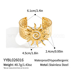 304 Stainless Steel Spiral Sun Open Cuff Bangles for Women&nbsp;DD9785