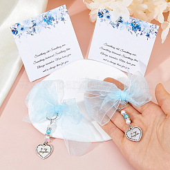 2 Bags Alloy Heart & Polyester Bowknot Pendant Decorations&nbsp;HJEW-DC0001-38