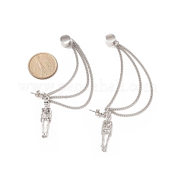 Skeleton Tibetan Style Alloy Dangle Stud Earrings&nbsp;EJEW-JE05194