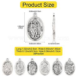 30Pcs 6 Styles Religion Tibetan Style Alloy Pendants&nbsp;FIND-FS0005-01