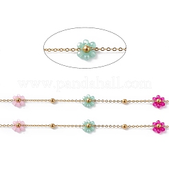 Flower Glass Beaded Chains&nbsp;CHS-P016-42G