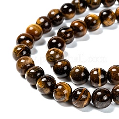 Natural Grade AB Tiger Eye Round Beads Strands&nbsp;G-O047-02-10mm