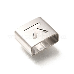 Letter Style 304 Stainless Steel Square Slide Charms&nbsp;STAS-L132-17K