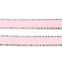 Double Edge Silver Thread Grosgrain Ribbon for Wedding Festival Decoration&nbsp;SRIB-L012-6mm-001