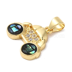 Car Brass Micro Pave Cubic Zirconia Pendants&nbsp;KK-K385-047G