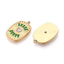 304 Stainless Steel Pave Crystal Rhinestone and Enamel Pendants&nbsp;STAS-T068-29B