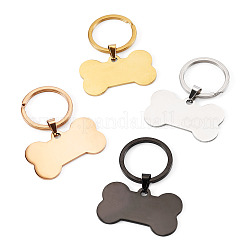 4Pcs 4 Colors Stainless Steel Bone Keychains&nbsp;KEYC-TA0004-80A