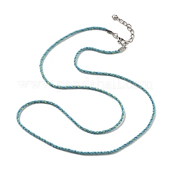 2MM Braided Round Polycotton Cord Necklace Making with Alloy Lobster Claws Clasps and Iron End Chains&nbsp;NJEW-Q031-01C