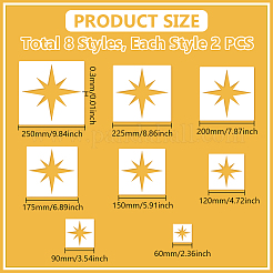 8Pcs 8 Sizes PP Plastic Hollow Out Drawing Painting Stencils Templates&nbsp;DIY-WH0699-92C