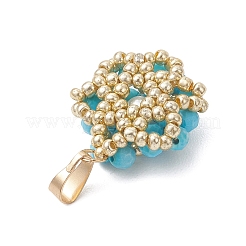 Dyed Natural Magnesite Faceted Round Cluster Flower Pendants&nbsp;PALLOY-MZ01197-05