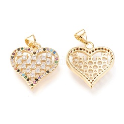Brass Micro Pave Clear Cubic Zirconia Pendants&nbsp;X-ZIRC-L096-30G