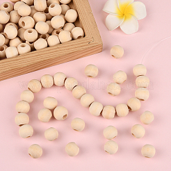 Natural Unfinished Wood Beads&nbsp;WOOD-PA0001-16C
