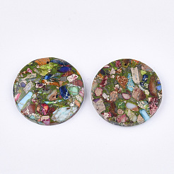 Synthetic Gold Line Regalite/Imperial Jasper/Sea Sediment Jasper Pendants&nbsp;G-S329-057D
