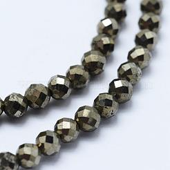 Natural Pyrite Beads Strands&nbsp;G-J369-19-4mm