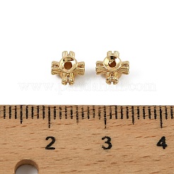 Brass Clear Cubic Zirconia Beads&nbsp;KK-D106-07G