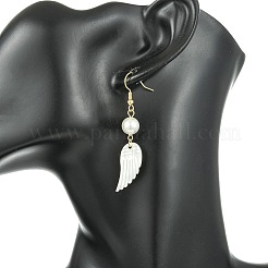 Natural White Shell Dangle Earrings&nbsp;EJEW-JE07204