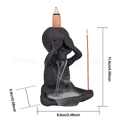 Ceramic Skull Backflow Incense Burner Smoke Waterfall Incense Holder&nbsp;JX839A