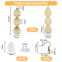 DIY Blank Teardrop Dome Earring Making Kit&nbsp;DIY-DC0004-52