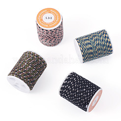 4 Rolls 4 Colors 4-Ply Polycotton Cord with Metallic Thread&nbsp;OCOR-TA0003-06A