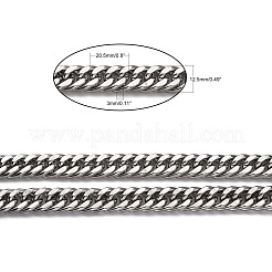 Tarnish Resistant 201 Stainless Steel Double Link Chains&nbsp;CHS-A003E-3.0mm